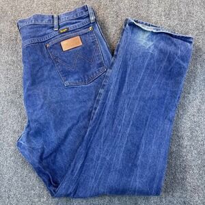 Wrangler Cowboy Cut Original Fit Jeans Mens 42x34 Blue Denim Workwear Pants USA